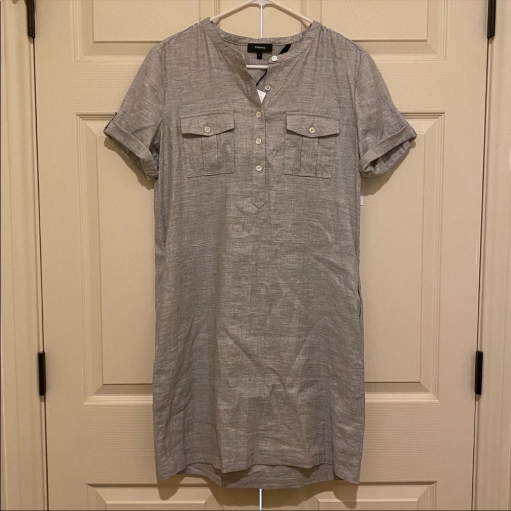 Theory Gray Short Sleeve Dress